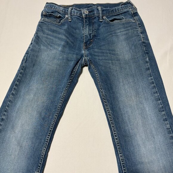 Levi’s 513 Men's Slim Straight Jeans W29 L32 Medium Wash Distressed Look Denim - Picture 6 of 14